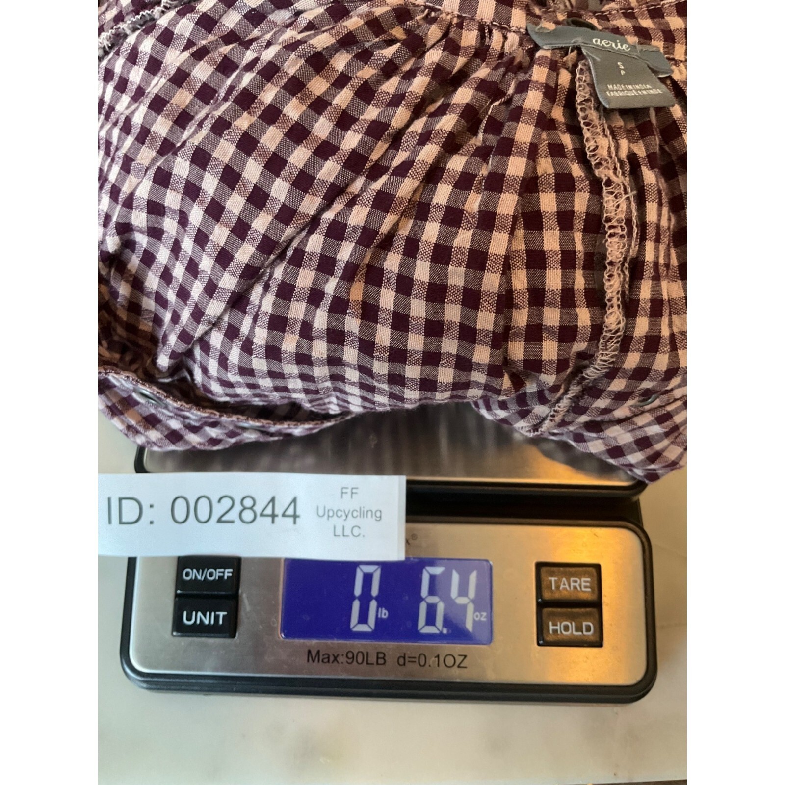 Aerie Sz Small Top Oversized Burgundy/Pink Long Sleeve Plaid Boho Modal Cotton