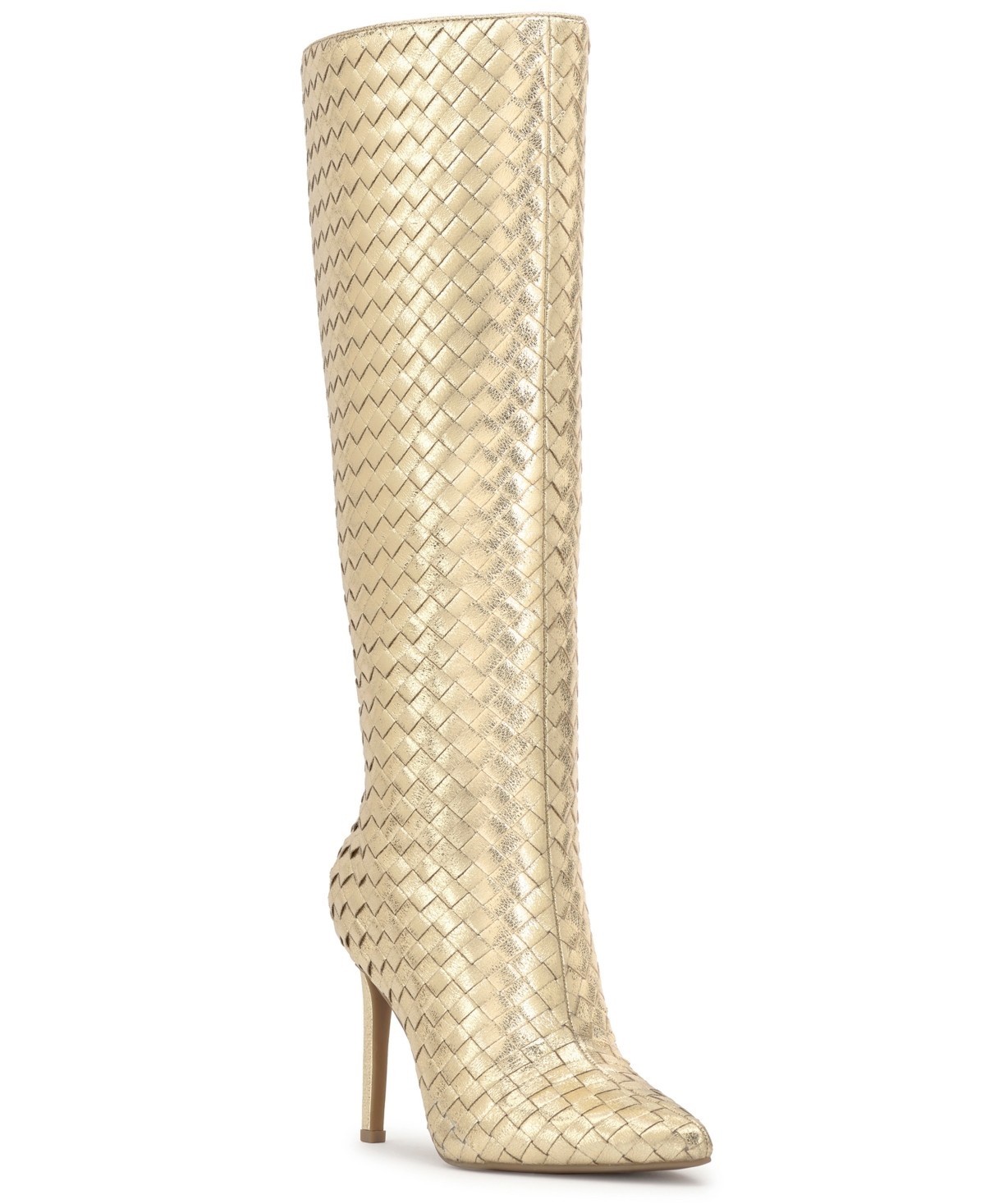 I.N.C. International Concepts Savonia Dress Boots for Women Gold Woven 7.5M