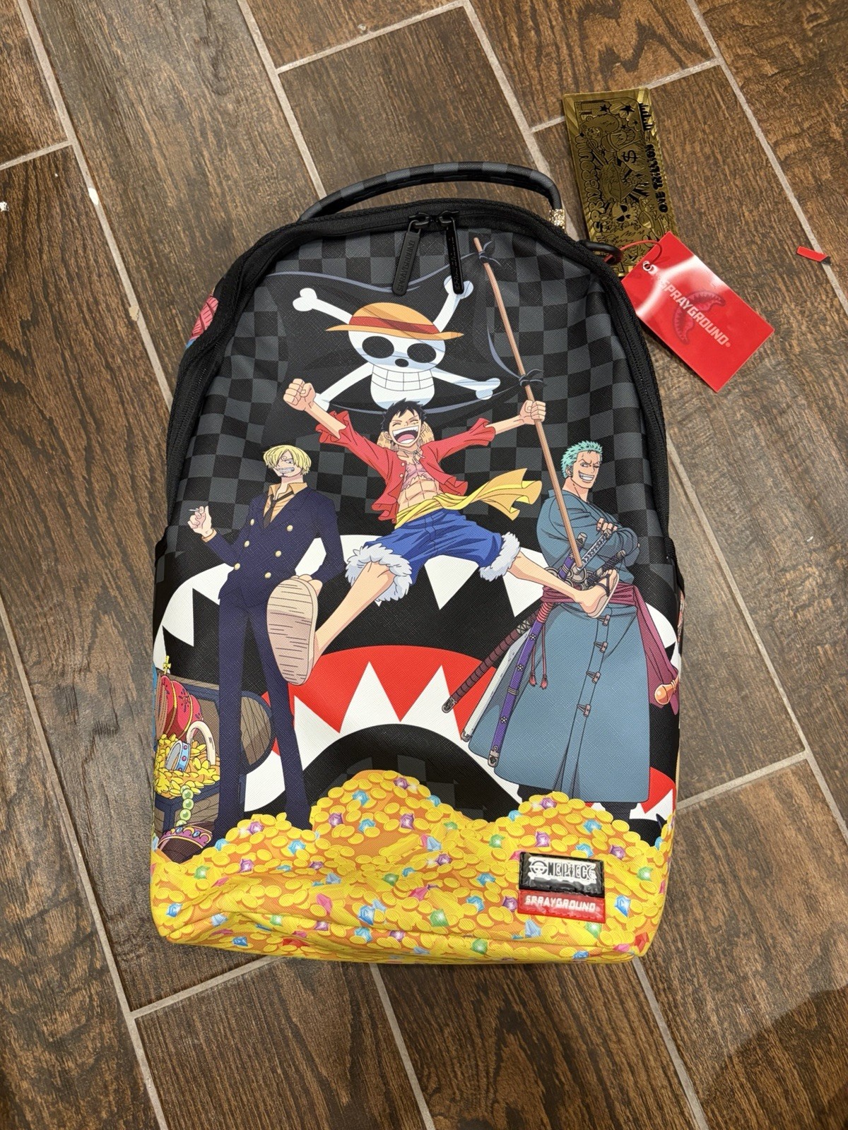 Sprayground One Piece TREASURE HUNT Backpack New Black Bookbag School Bag Rare