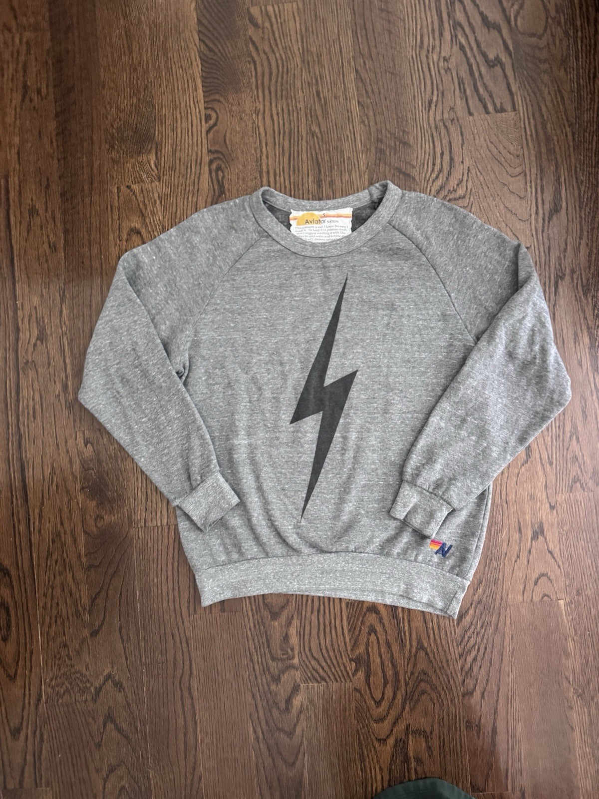 AVIATOR NATION BOLT SWEATSHIRT – HEATHER GREY Adult Size SMALL