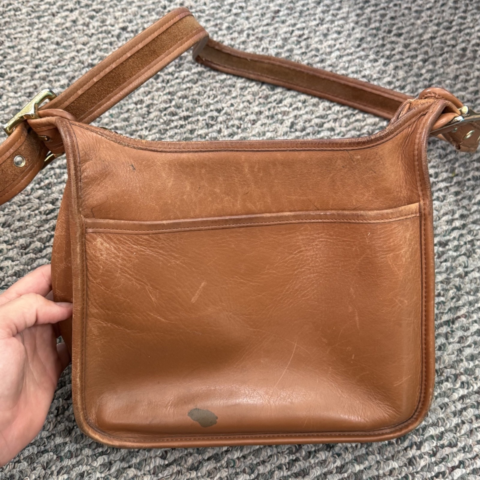 Vintage Coach Legacy Bag Zip 9966 British Tan Leather Purse Preppy