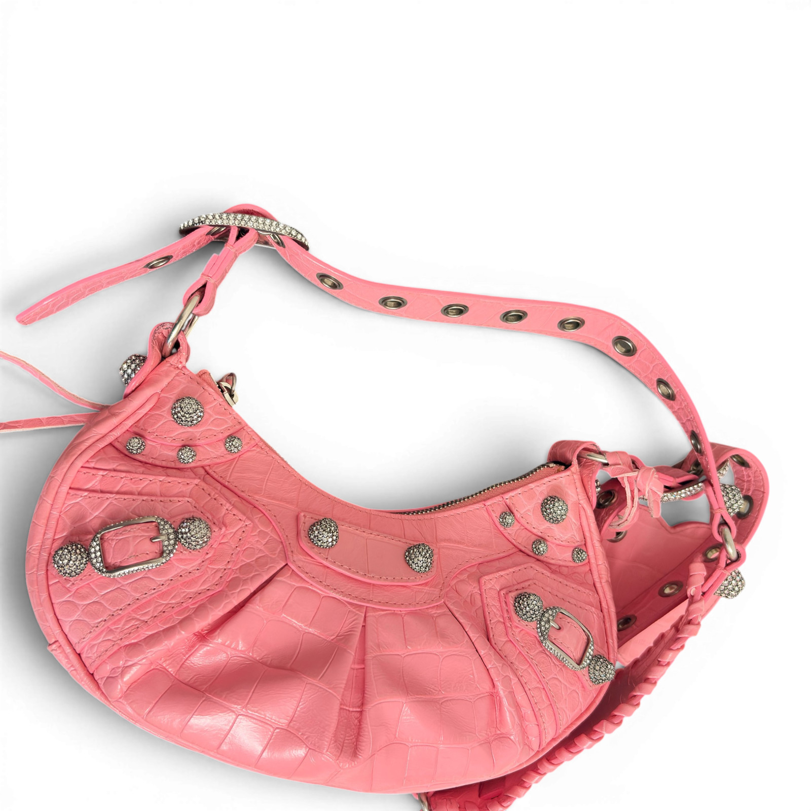 BALENCIAGA Le Cagole Shoulder Bag XS Linestone Pink