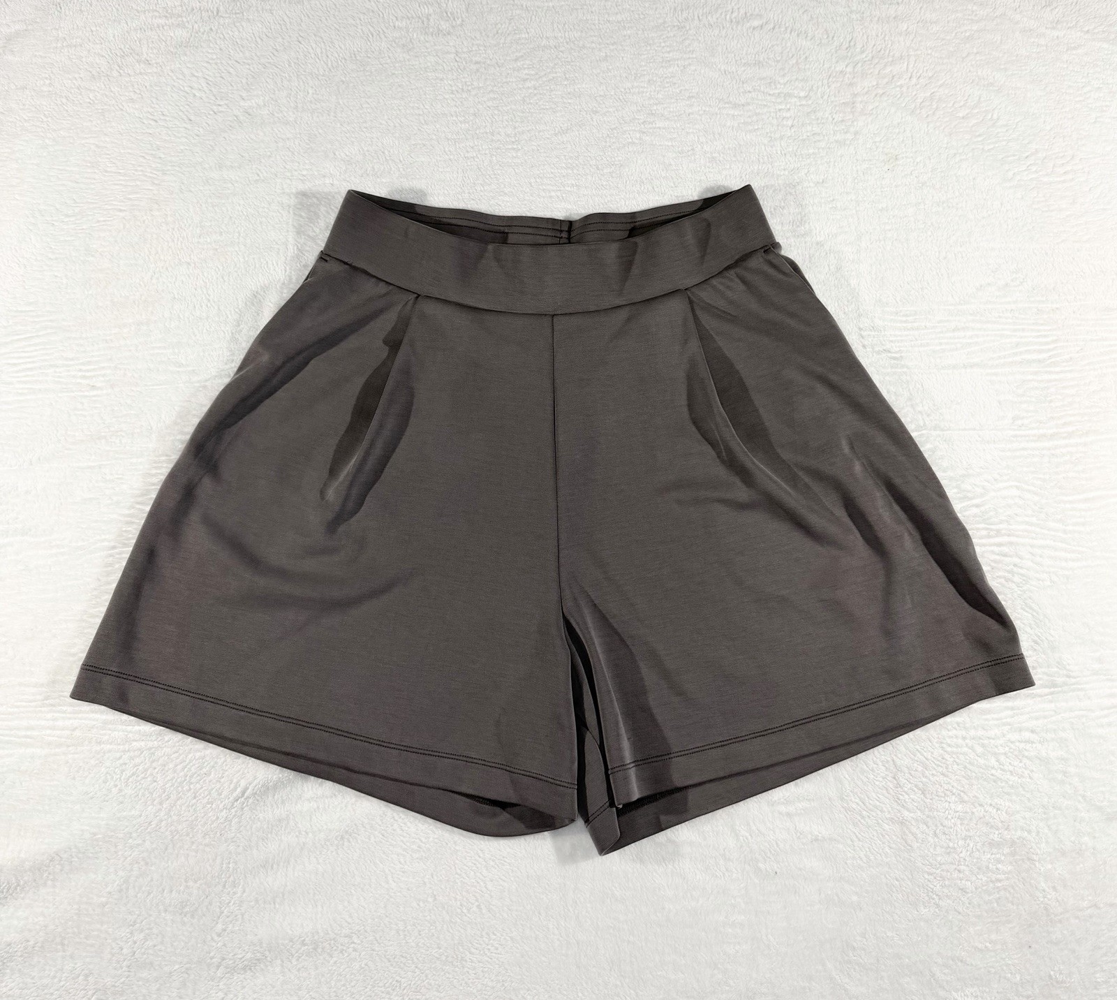 Ododos Women’s Gray Modal Super Soft Wide Leg High Waist Casual Shorts, L