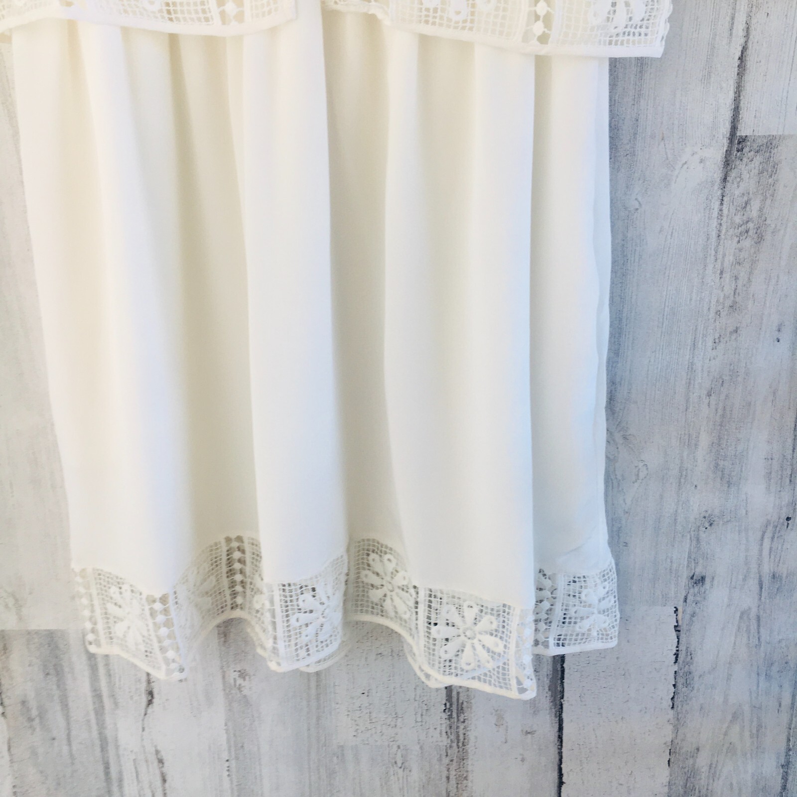 NWT $395 Elizabeth and James Callei Layered Mini Silk Dress Crochet Trim Ivory M