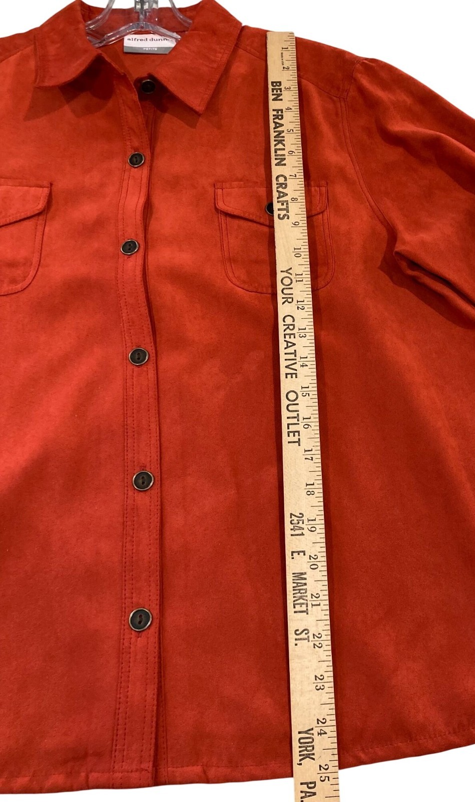 Alfred Dunner Faux Suede Jacket 14P Orange Vibrant Colorful Festival Casual
