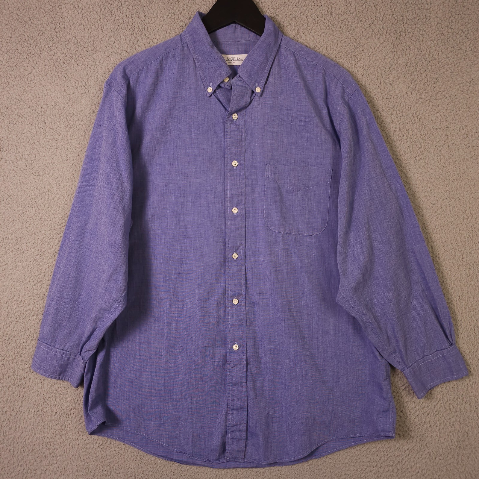 VTG Brooks Brothers Makers Shirt Men 16 1/2 32 Blue Long Sleeve Button Down USA