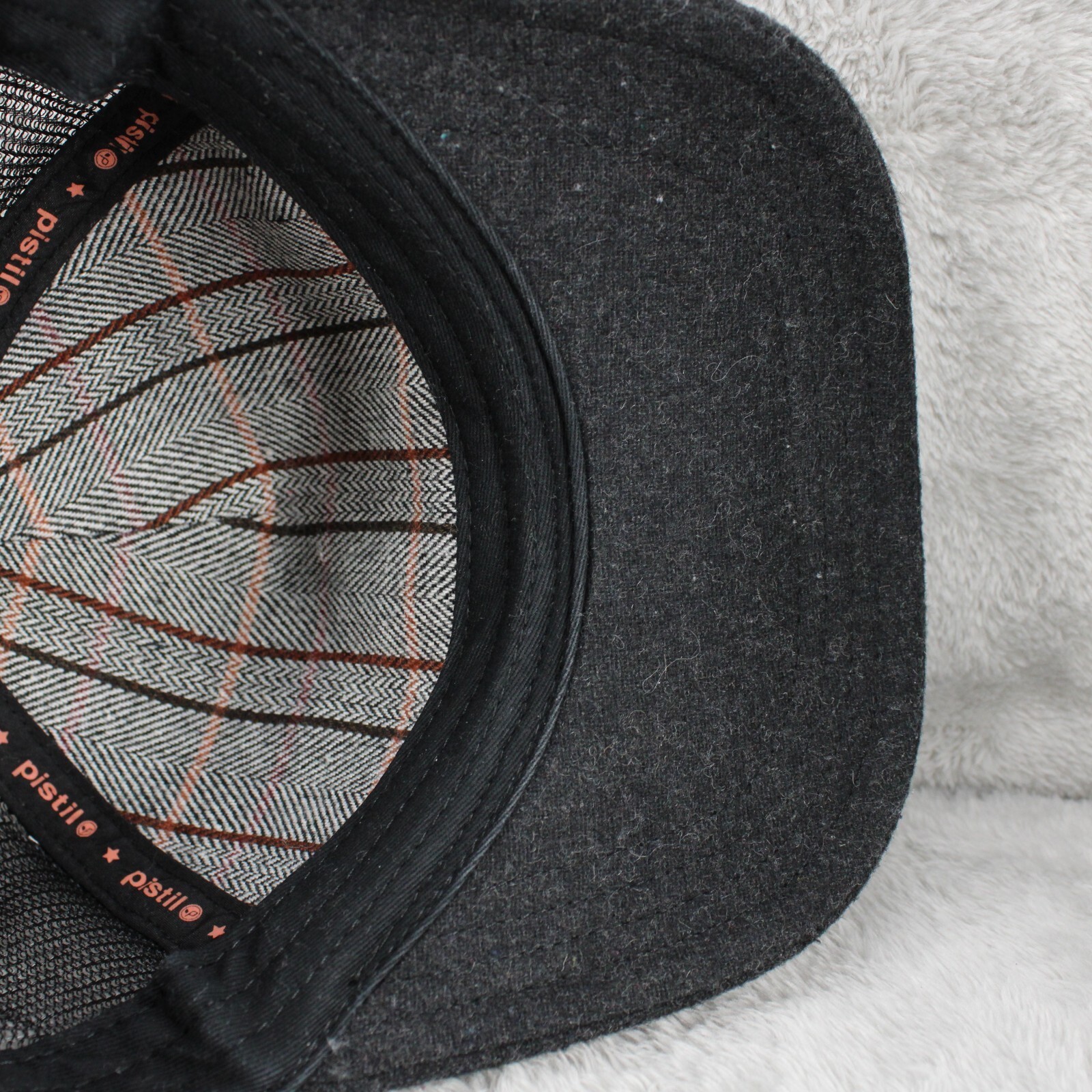 Pistil Fox Hat Cap Mens Wool Snap Back Black Trucker Hike Camp Outdoors Gorpcore