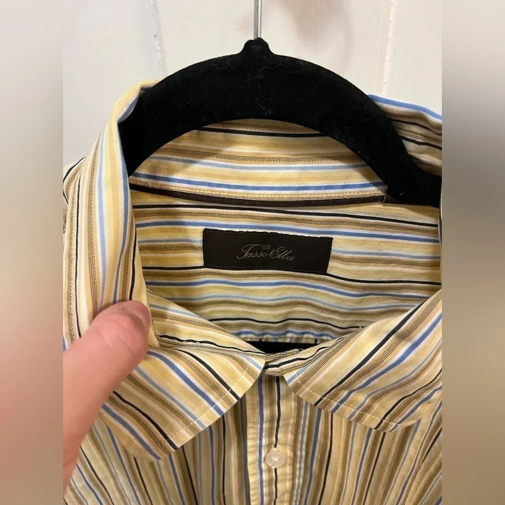 Tasso Ella 100% Cotton Stripe Dress Shirt Size XL