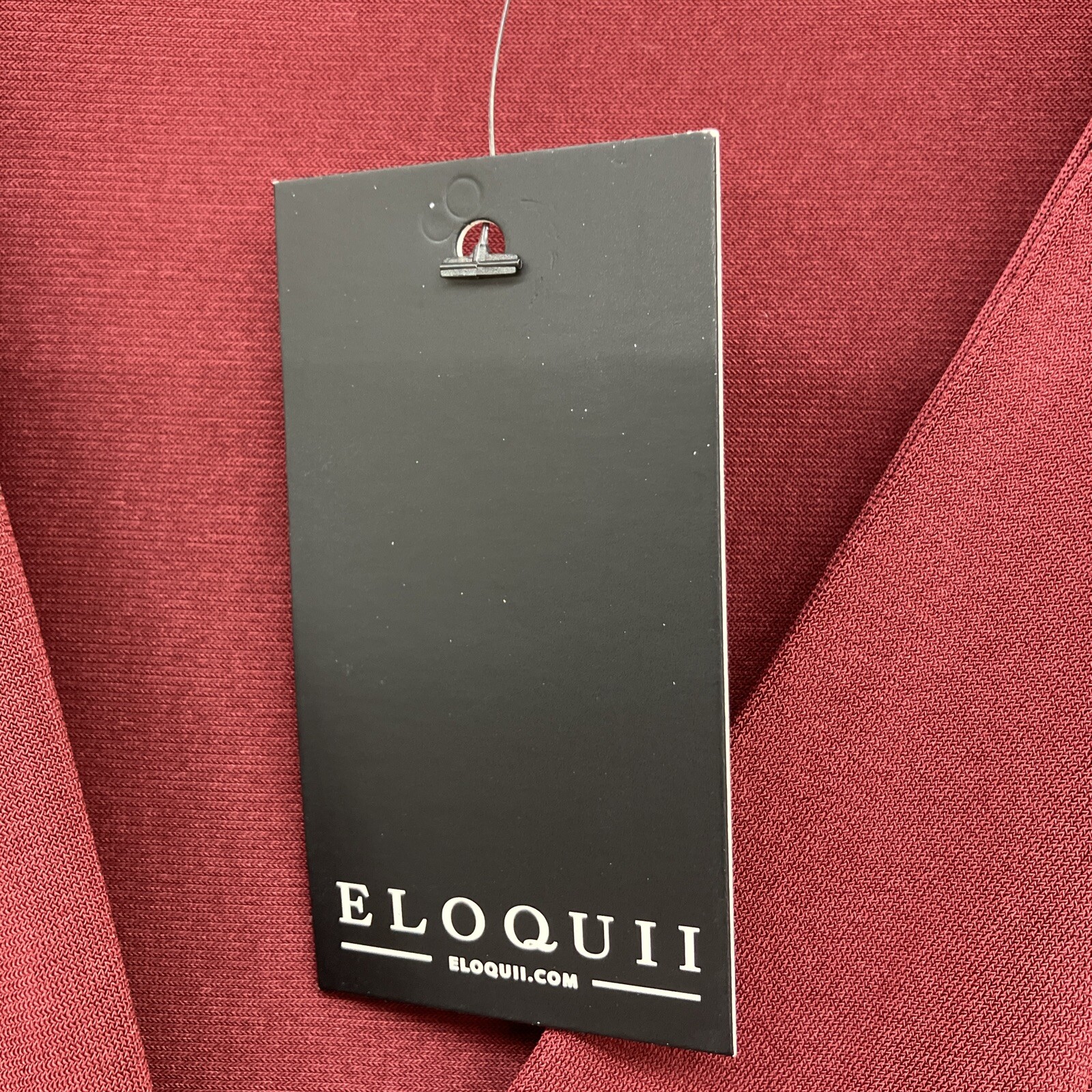 Eloquii Knot Front Pleated Midi Dress Womens 16 Burgundy Party Cruise NEW