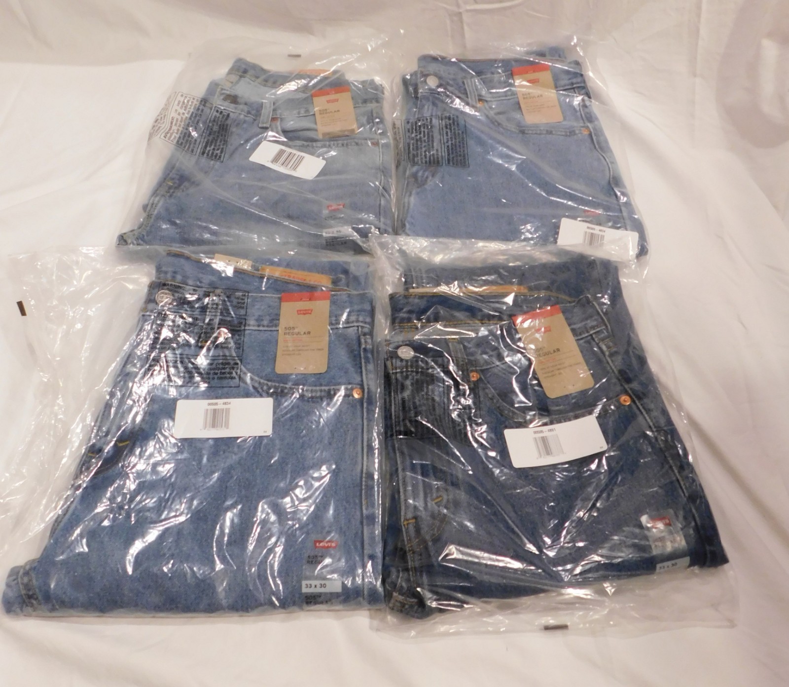 Levi’s 505 Regular Denim Jean Men’s 33X30 4 Pairs – New – READ DETAILS