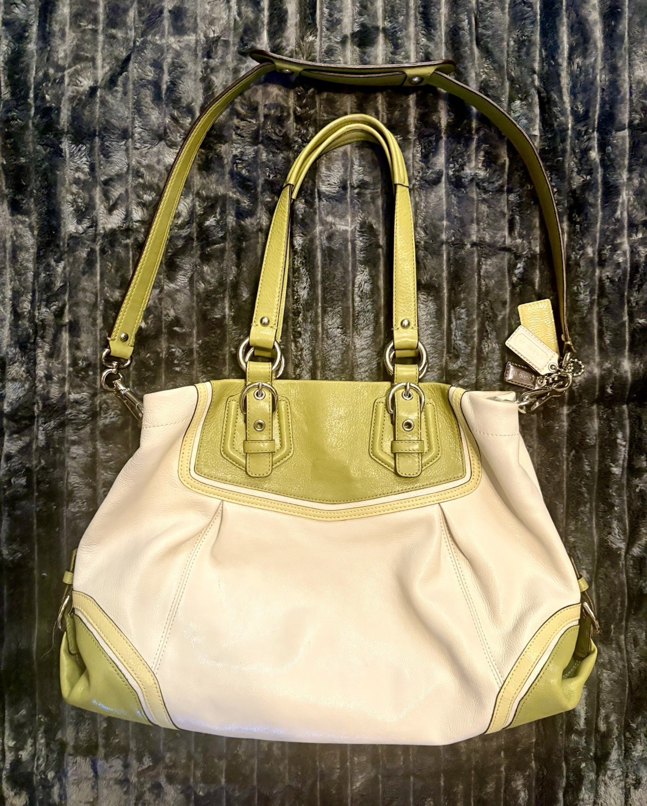 VINTAGE *Rare* COACH MADISON shoulder bag in two-tone leather