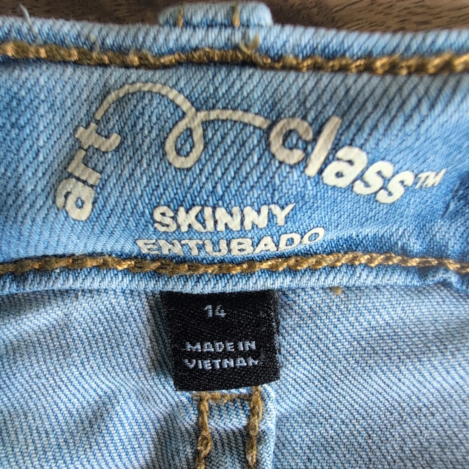 Art Class Girls Skinny Jeans Light Wash Blue Solid Size 14 Button Zip