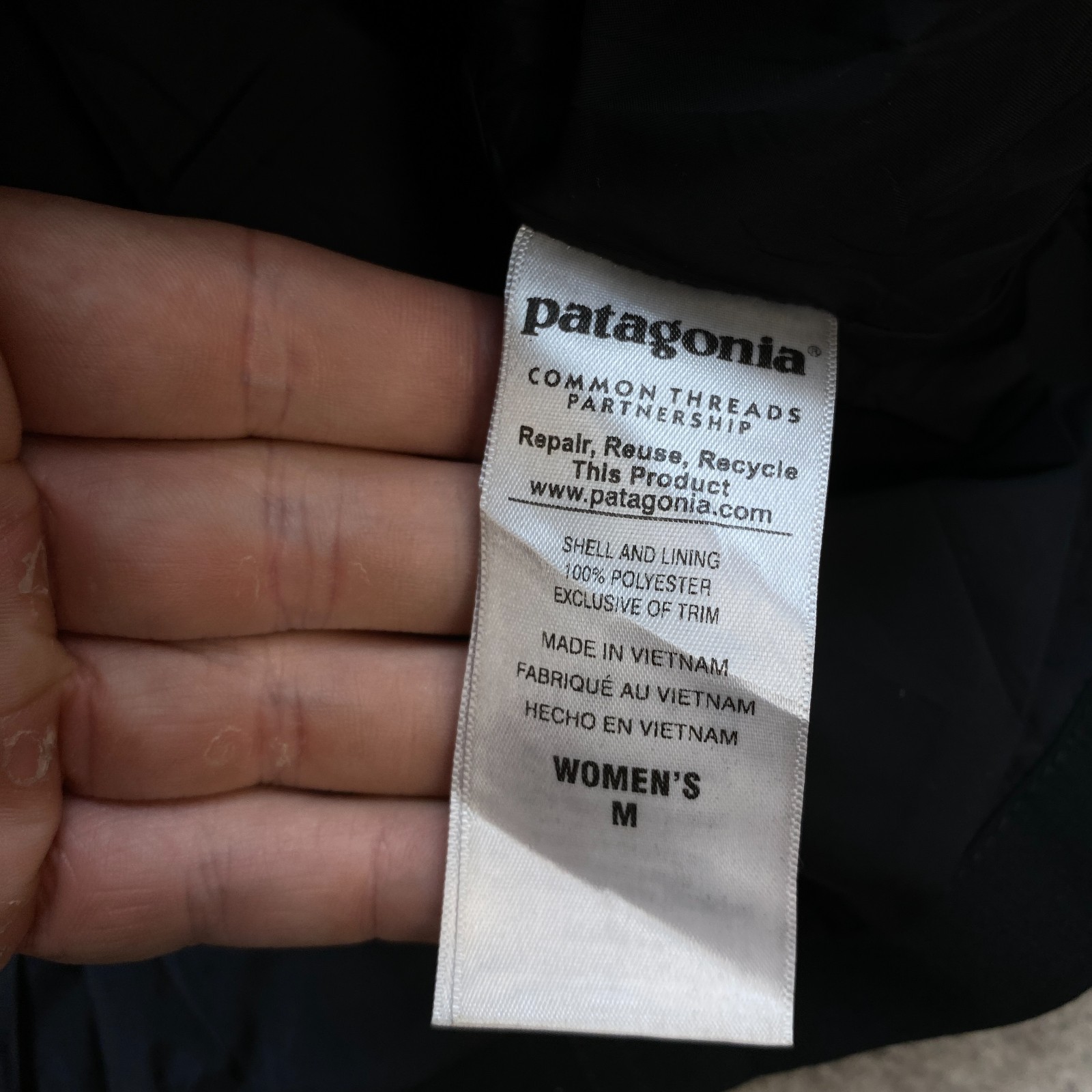 Patagonia Tres 3-in-1 Parka Shell Jacket Medium Black Full Zip 28407 Prep Womens