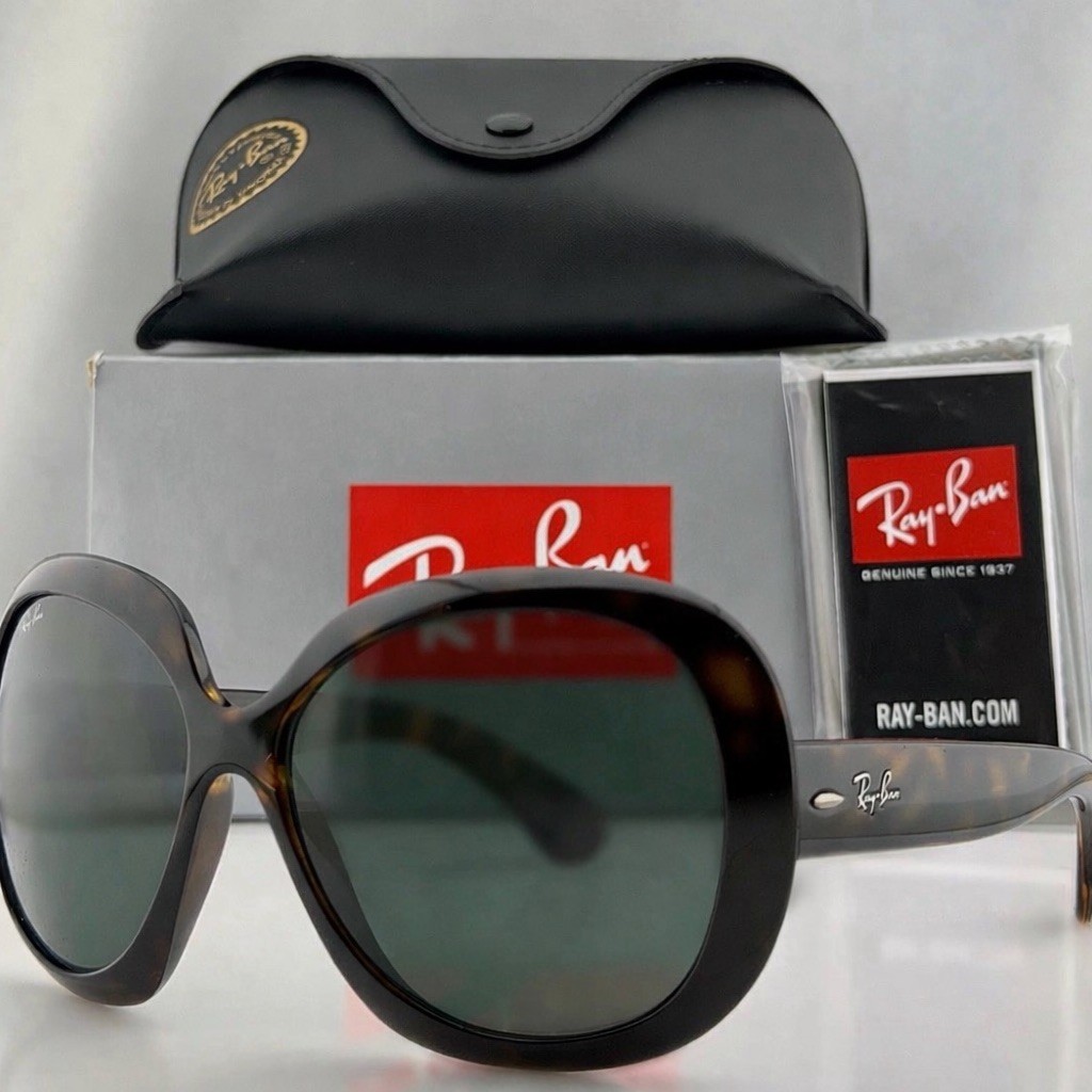 New Ray-Ban Jackie Ohh II Tortoise/ Green G15 60mm Sunglasses RB4098