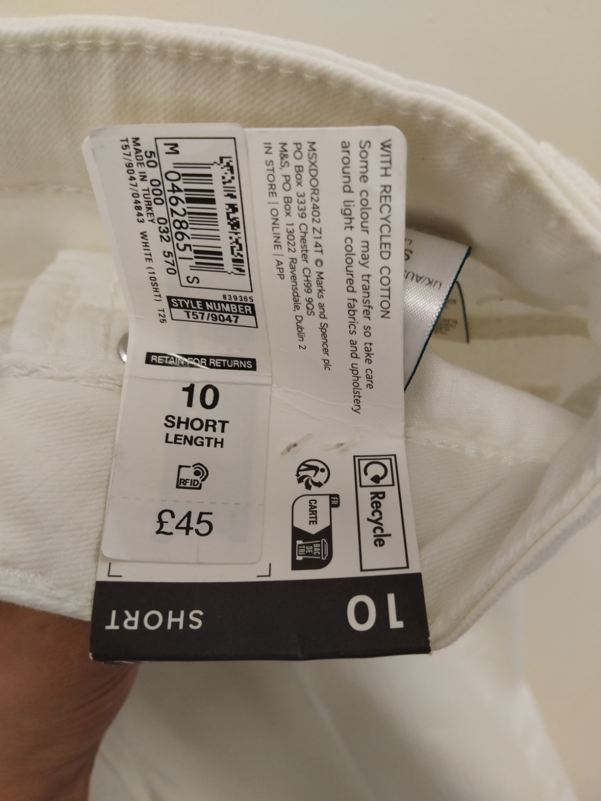 BNWT Marks & Spenser White High Waisted Wide Leg Palazzo Jeans Size 10 RRP £45