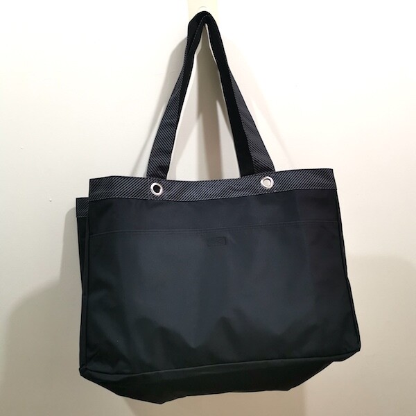 BN Thirty One Soft Utility Tote Travel Beach Large 31 Bag Black Twill Strip