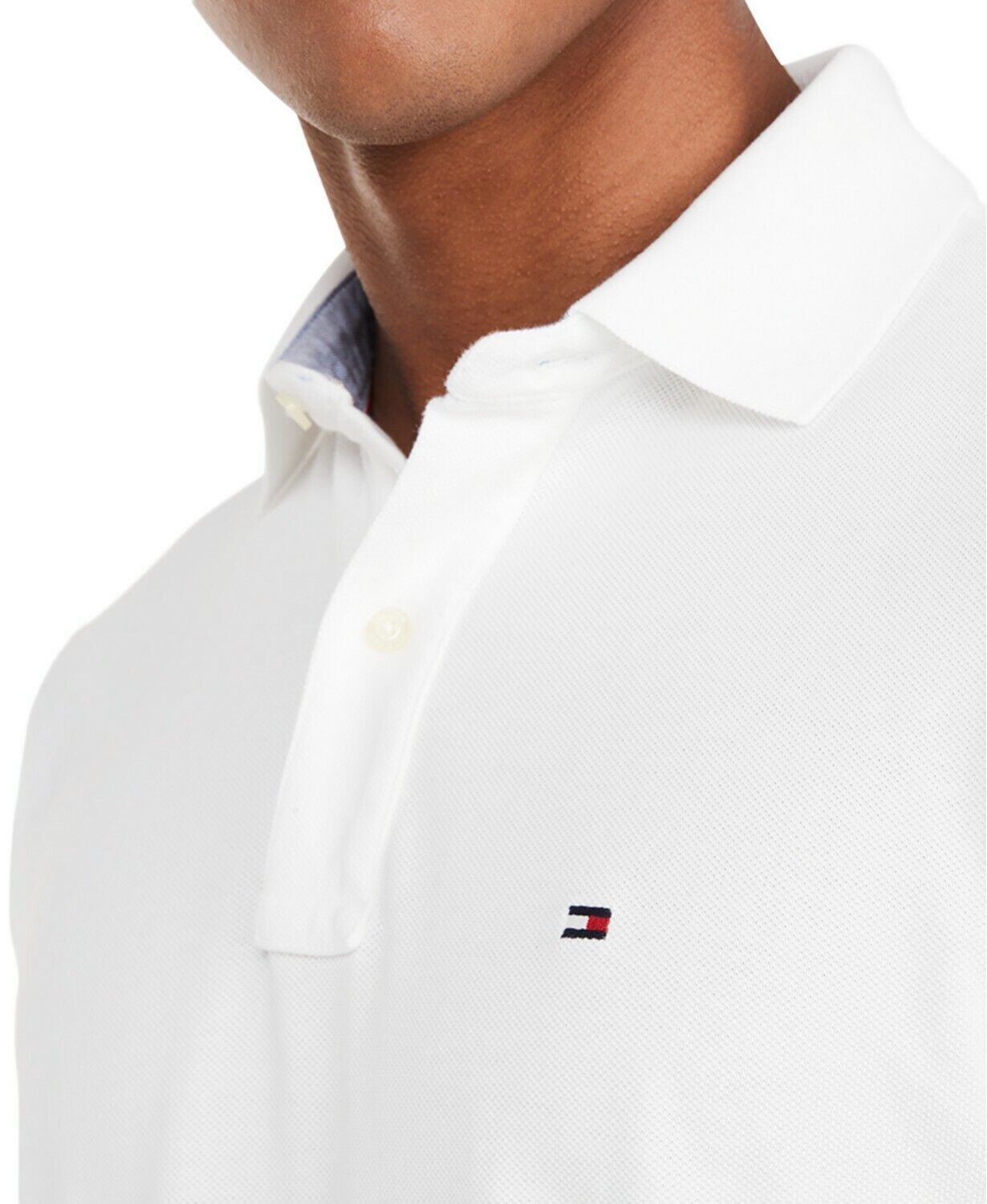 Tommy Hilfiger Men’s THFLEX Regular Fit Solid Short Sleeve Mesh Polo Shirt White