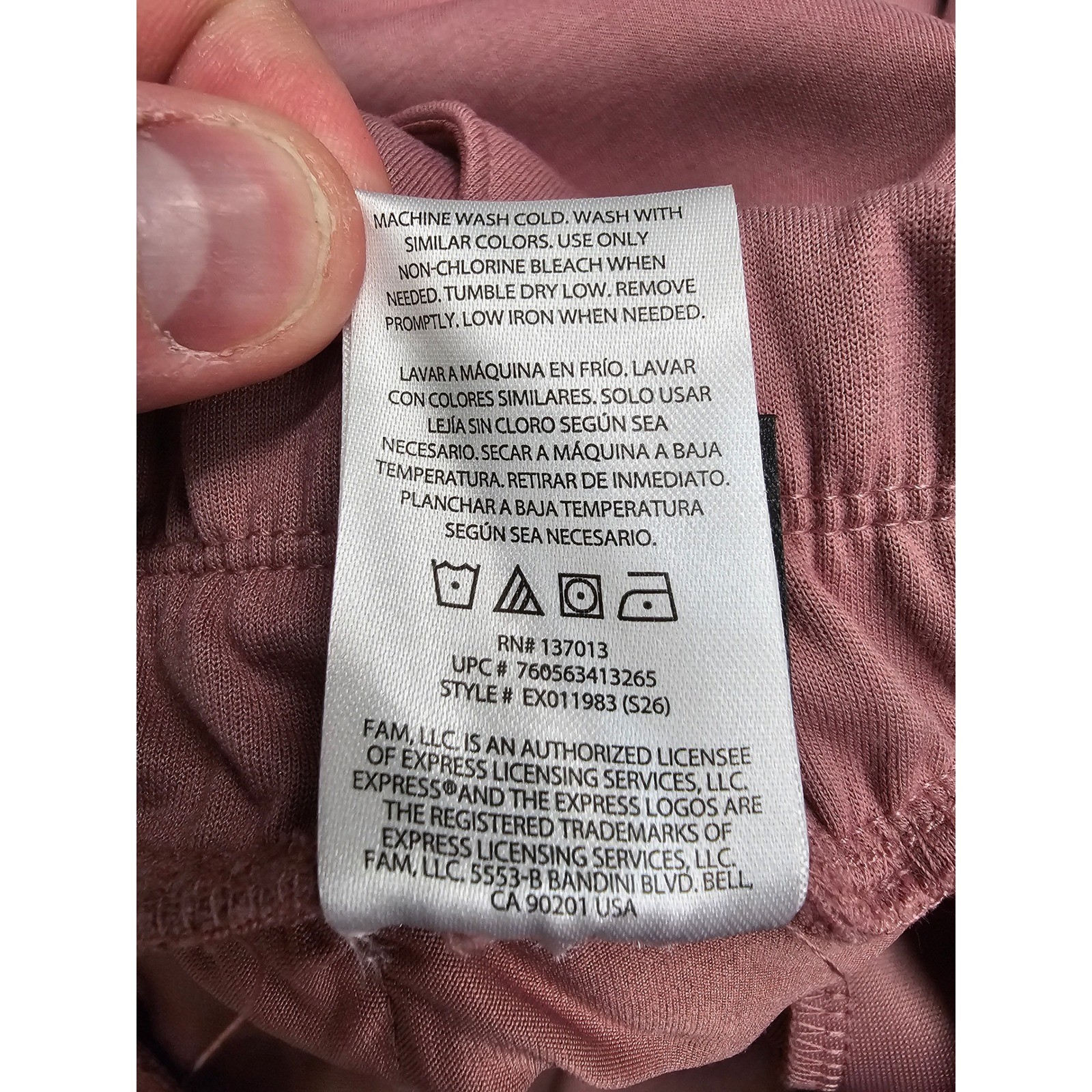 Express Womens Cargo Jogger Pink Viscose Blend Relaxed Size Large