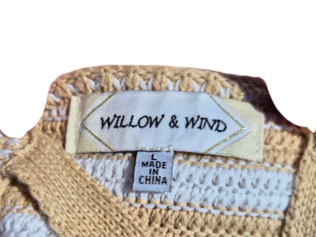 Willow and Wind Crochet Crop Top Neutral Junior Large Cottagecore Boho Festival