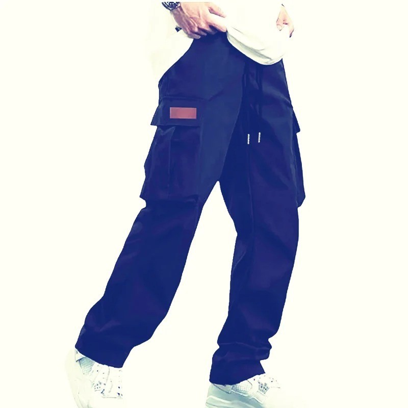 Mens Cargo Pants Casual Joggers Drawstring Hiking Outdoor Twill Sweatpants Fit👖