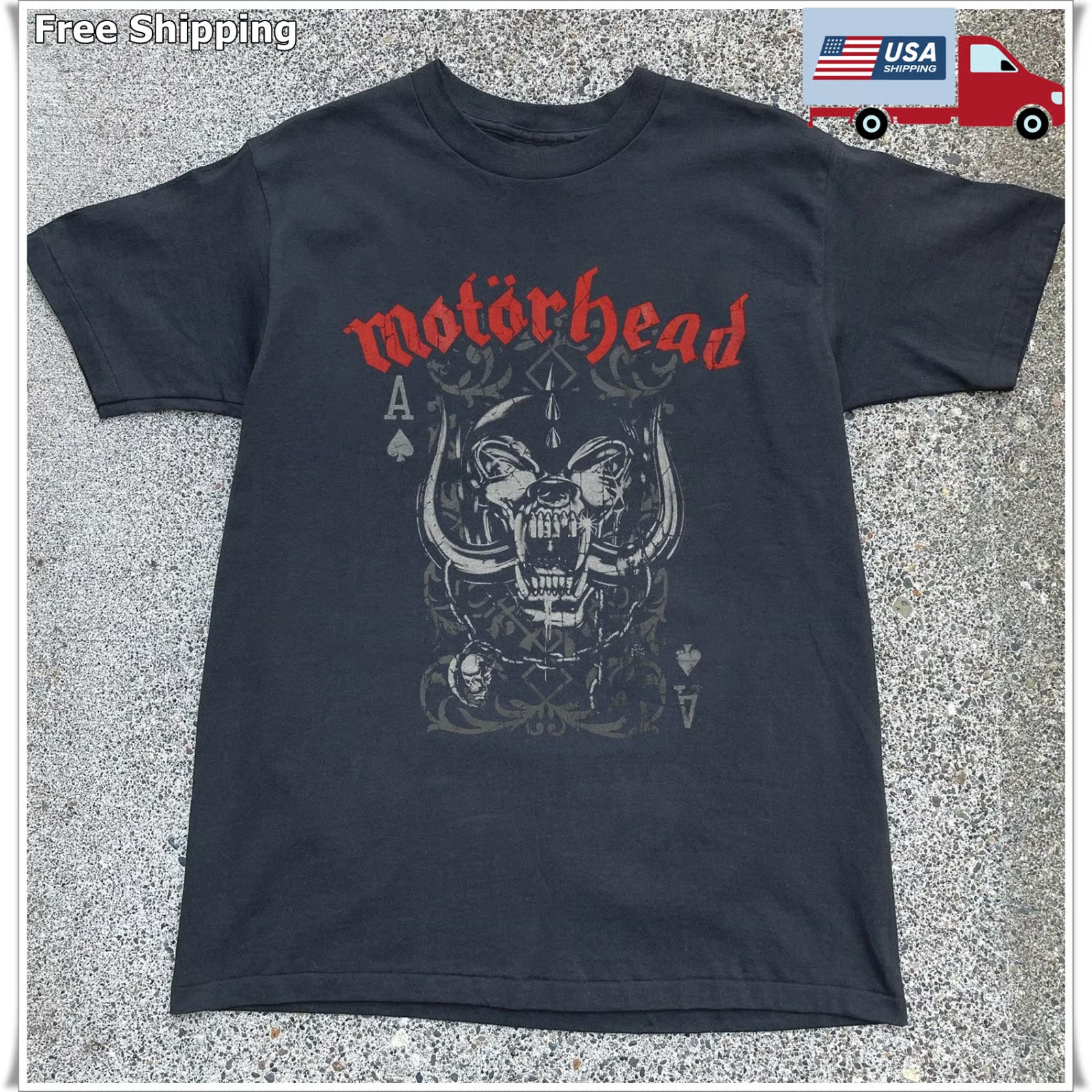 Motorhead Ace of Spades Unisex Black T-shirt, Size S-5XL