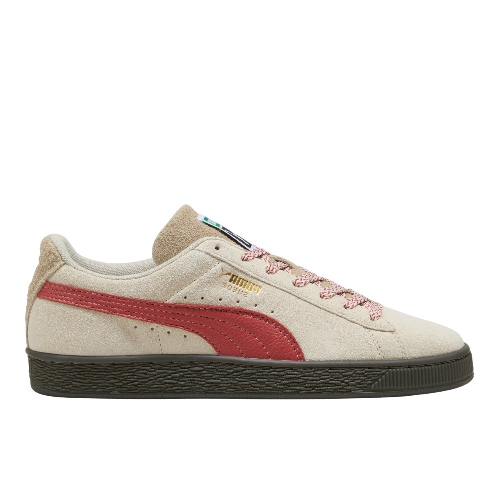 PUMA Suede Fuzzy Lace Up Mens White Sneakers Casual Shoes 40322702