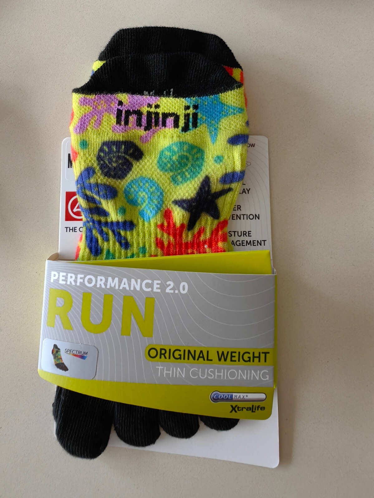 2024 1 Pack Injinji Run Ultra light Original Thin No Show Toe Socks size XS-L