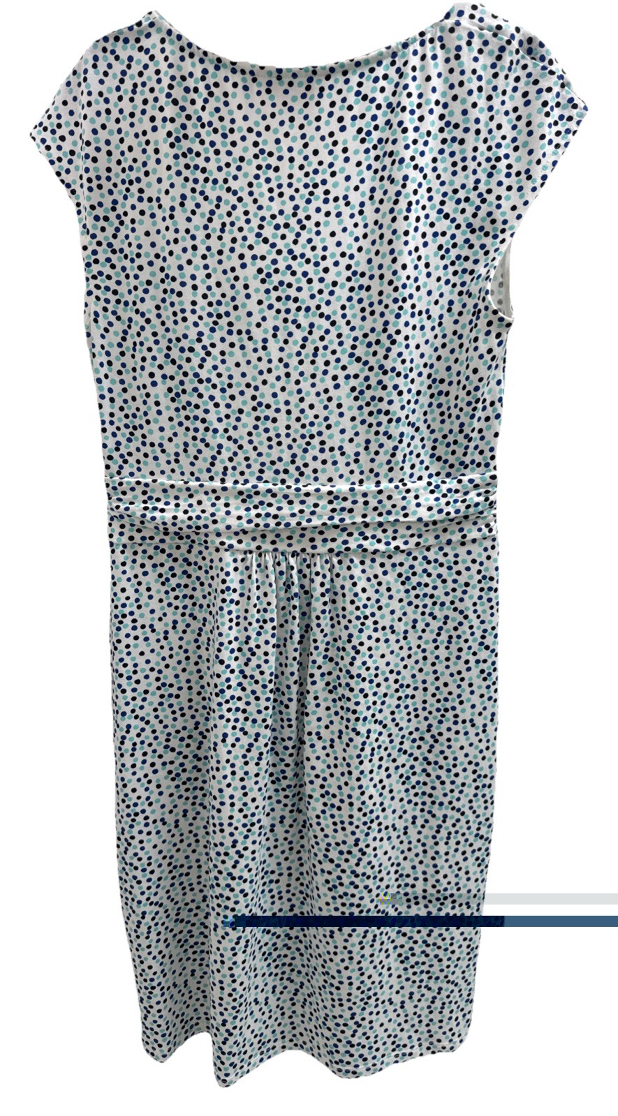 Boden Margot Jersey Dress Polka Dot Cap Sleeve Pockets Size 8R Coastal Boho EUC