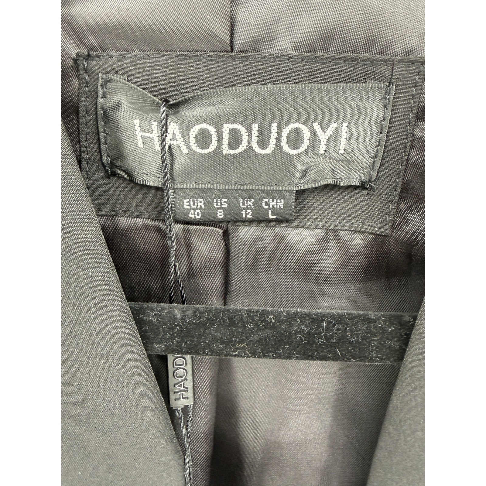 NWT HAODUOYI Women’s Black Cape Blazer Open Front Lined Jacket Size 8 Evening