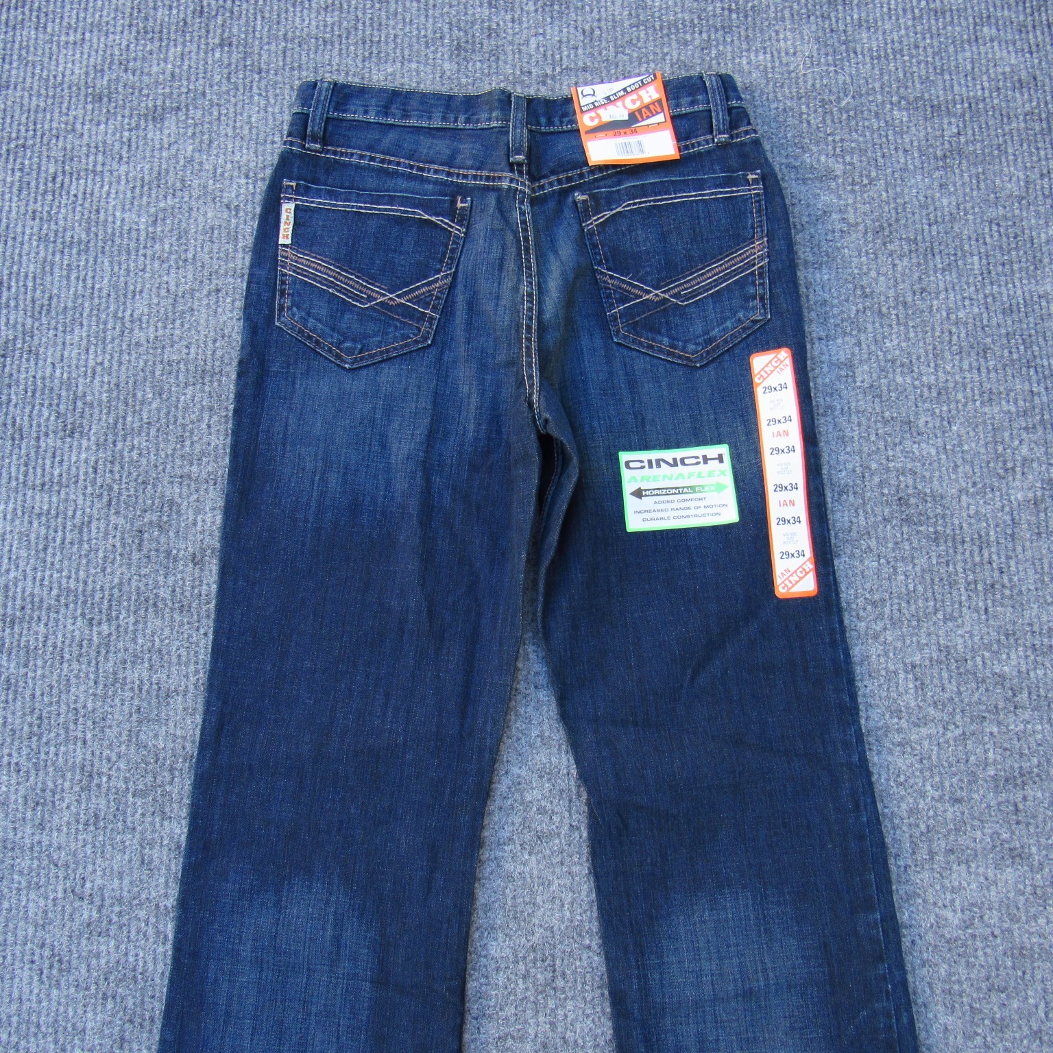 Cinch Men’s Ian Slim Fit Jeans Dark Stonewash Size 29×34 Cotton Blend NWT