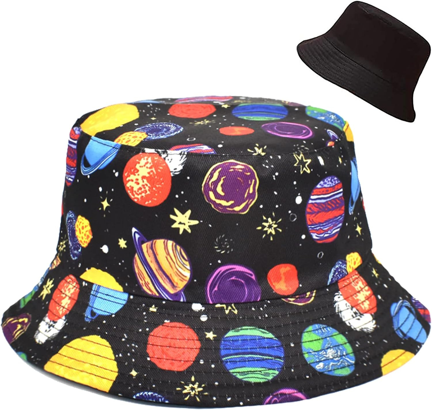 Unisex Bucket Hat Beach Sun Hat Aesthetic Fishing Hat for Men Women Teens, Rever