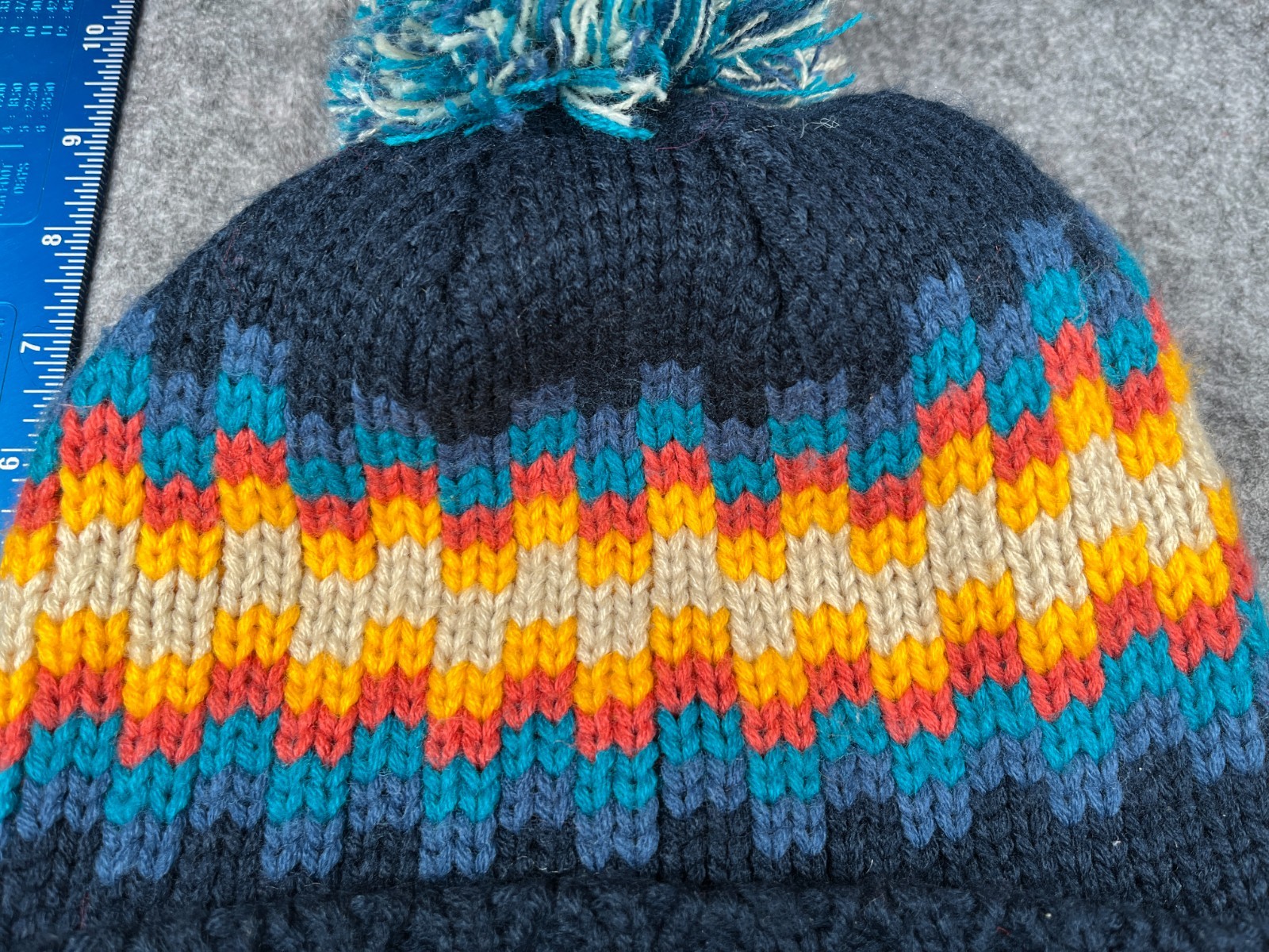 Centura St Anthony Summit Hospital Locale Beanie Toque Adult OS Blue Acrylic Pom