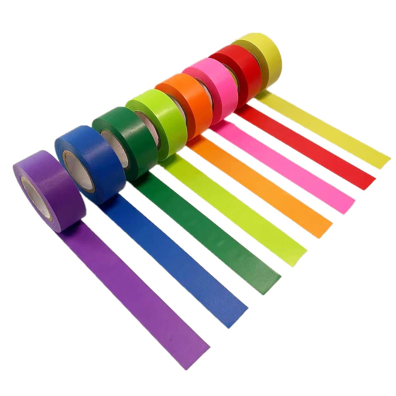 6 & 8 Pack Flagging Tape Assorted Colors, Non-Adhesive Plastic Ribbon Neon Color