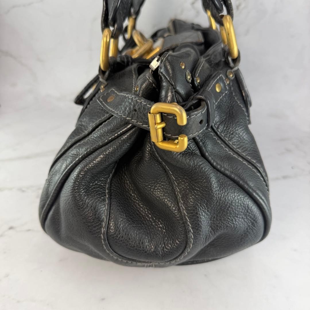 Chloe Paddington Black Leather Handbag Padlock Key Boston Bag Vintage Y2K