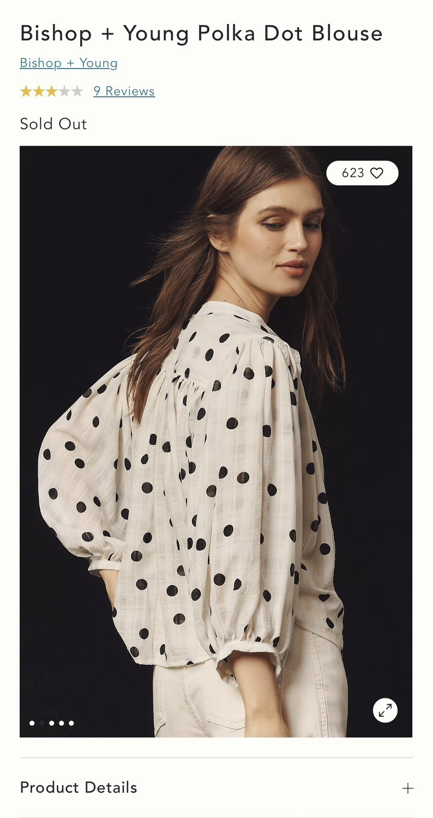 Bishop & Young – Juliette Polka Dot Blouse size L