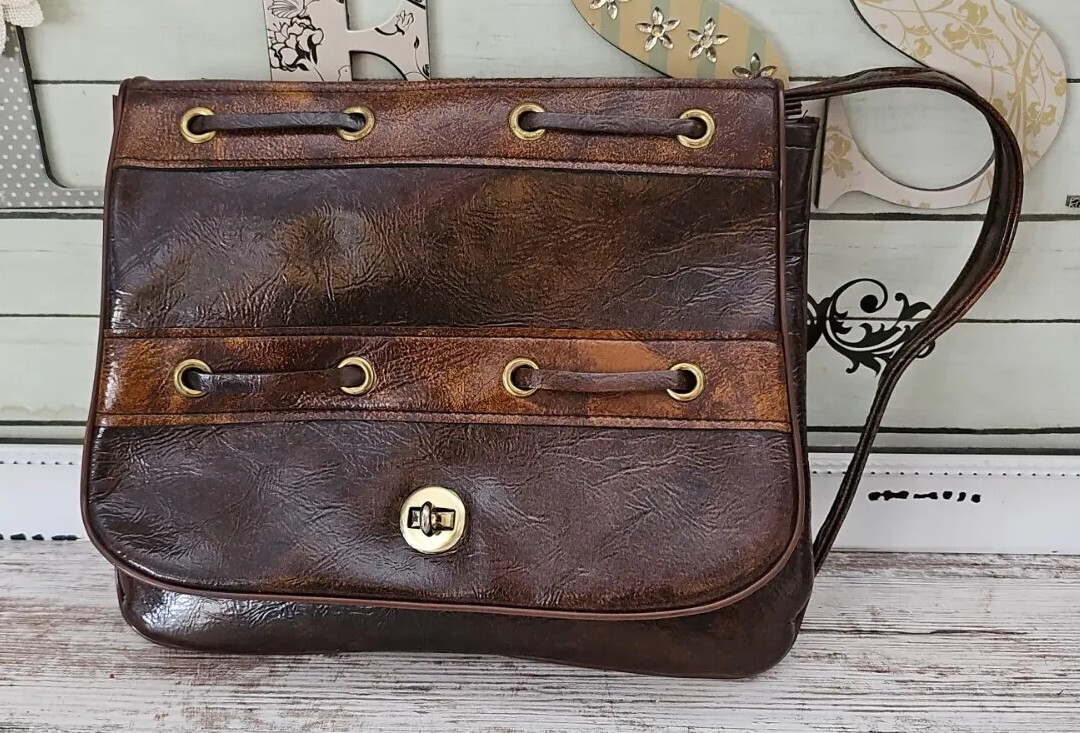 vintage brown shoulder purse women,man-made material