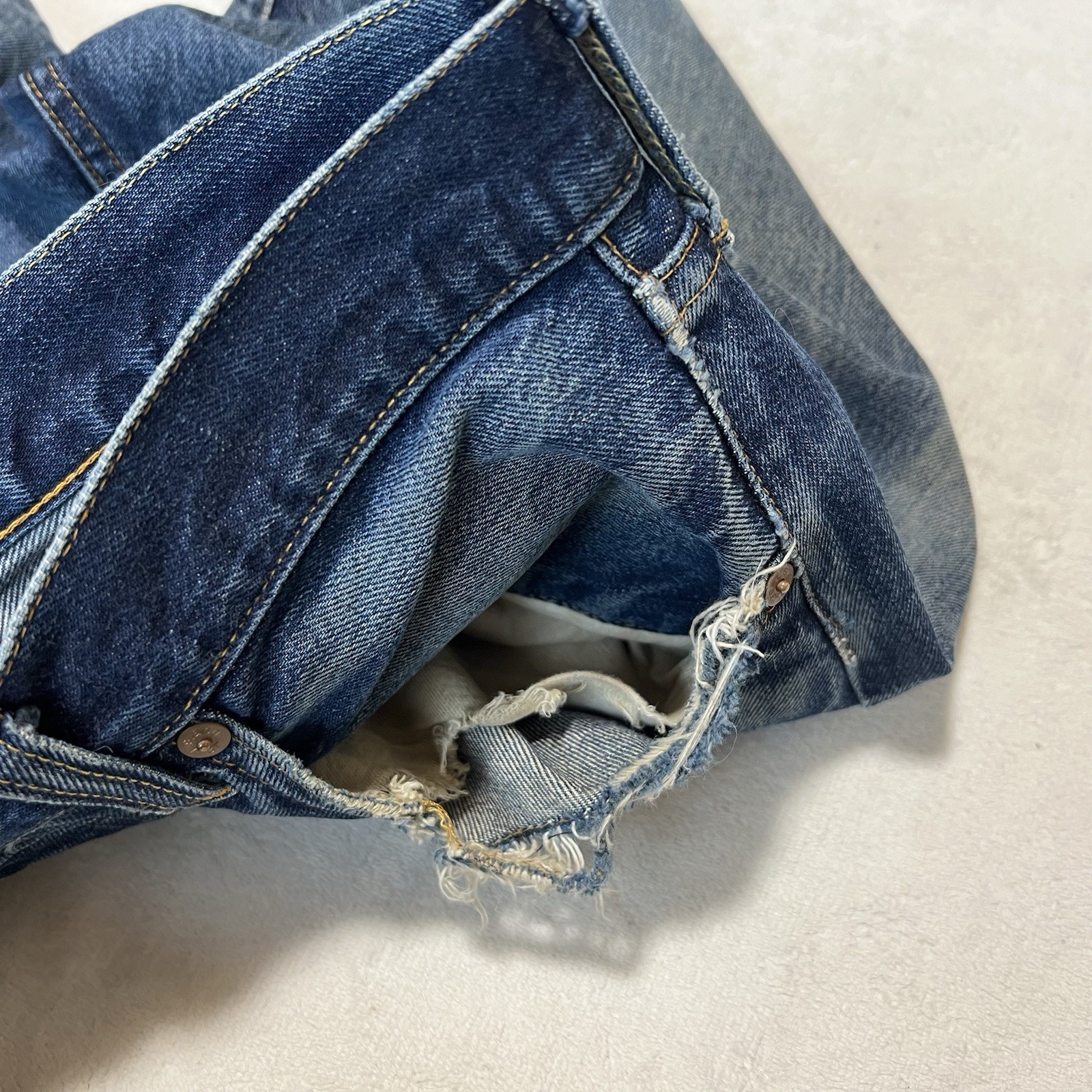 Levi’s 501XX 555 Valencia USA Big E Selvedge Jeans W33 L36 Distressed Boro