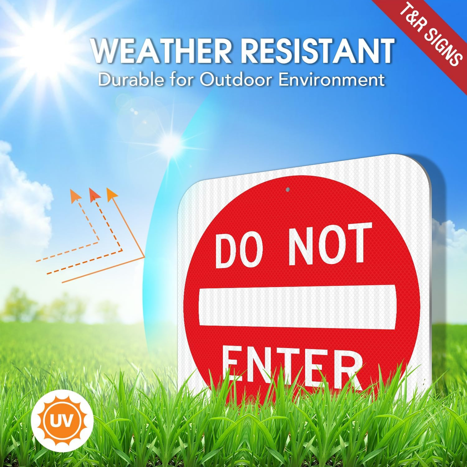 Large Do Not Enter Sign Street Road Sign 24 X 24 Inches. Engineer Grade Reflecti
