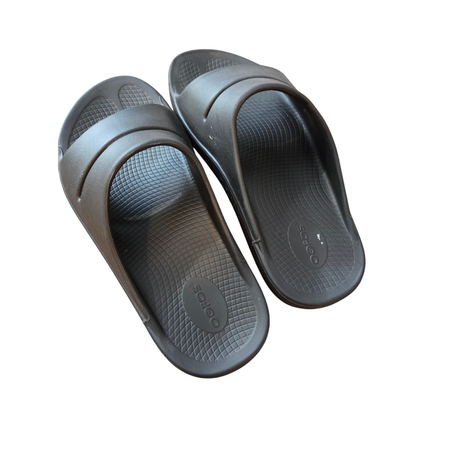 Oofos ooahh sport flex slides black sandals comfort recovery unisex W 11 M 9