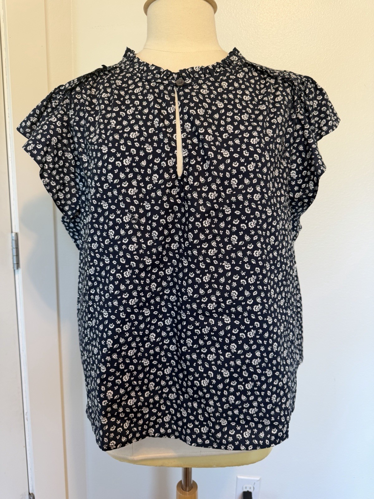Womens Fisherman Preppy Spade Neck Blouse Sleeveless Preppy Size XXXL Floral Y2