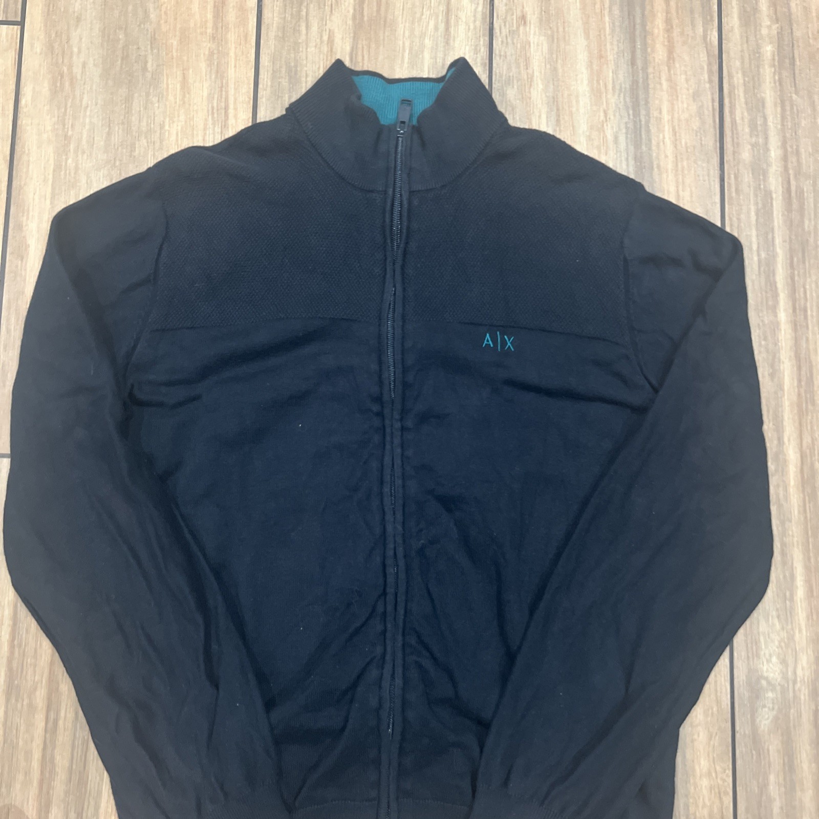Armani Exchange Men’s Medium Zip Pullover Sweeter Designer Modern Casual Knit
