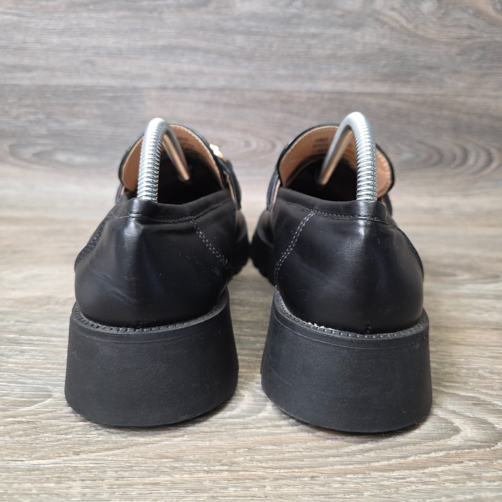 Mudd Loafers Womens 10M Black Faux Leather Slip On Chunky Platform Academia Y2K