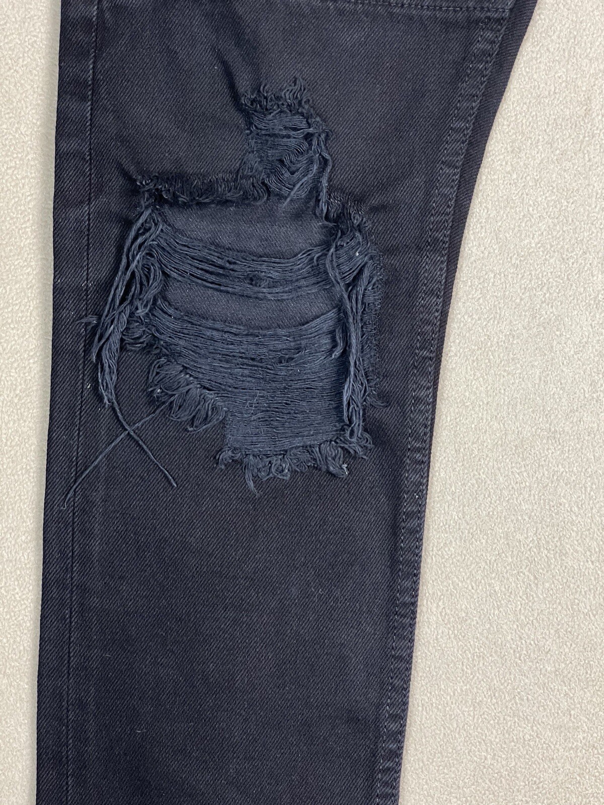 Mr Completley Jeans Mens 30 Black Distressed Casual Preppy Zip Pocket Denim