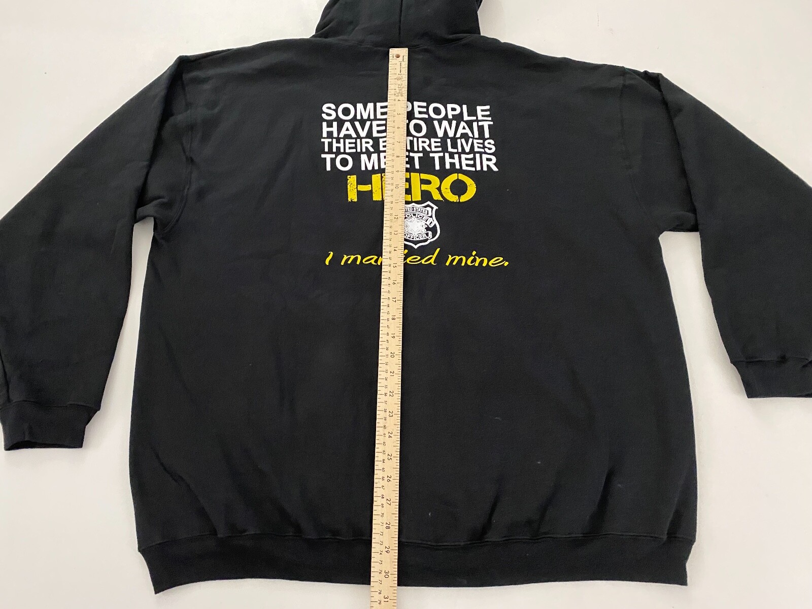 United States Police Wife Black Hoodie Sweatshirt Size 3XL