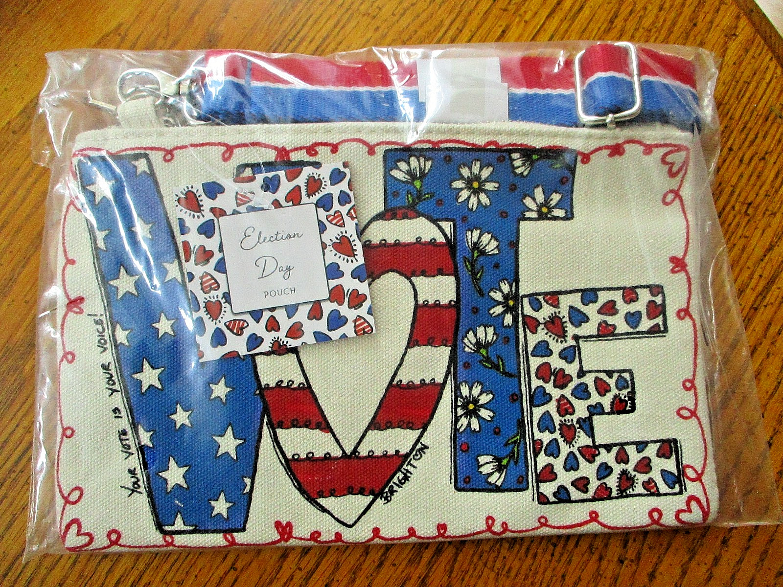 Brighton 2024 Vote Election Day Crossbody Small Canvas Pouch Coin Purse New