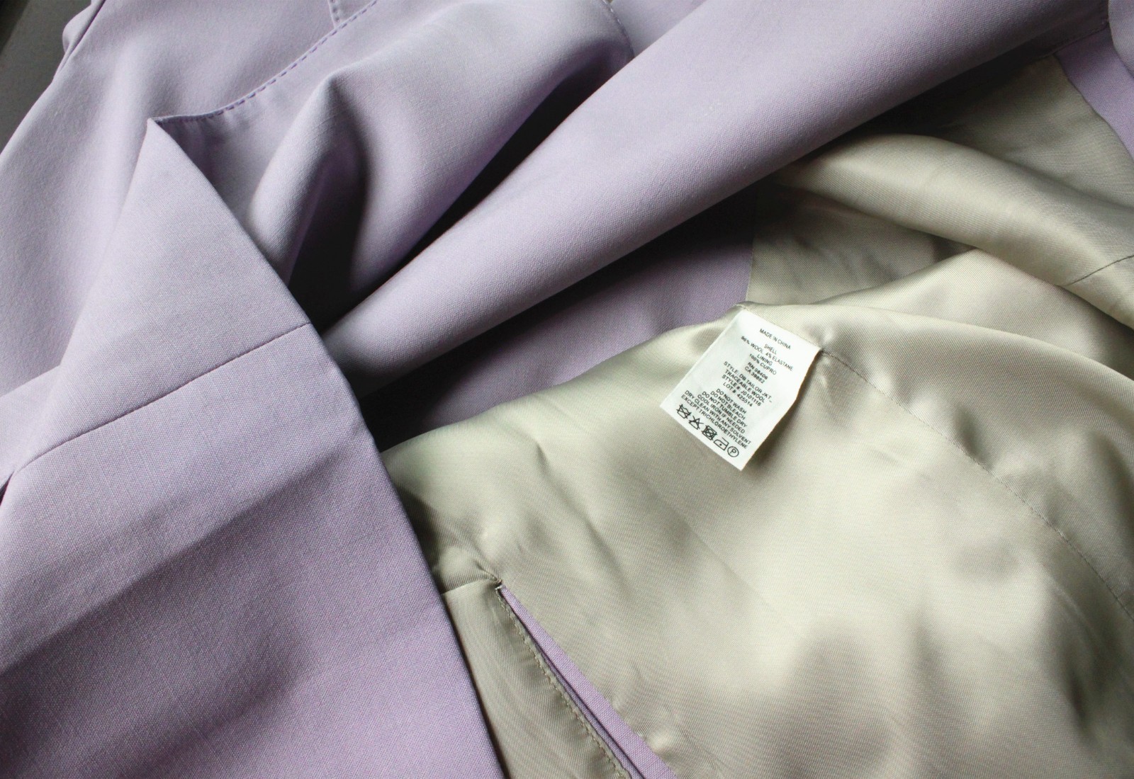 THEORY Double-breasted Blazer, Wool-blended, Lavender, Size 0, Sale!