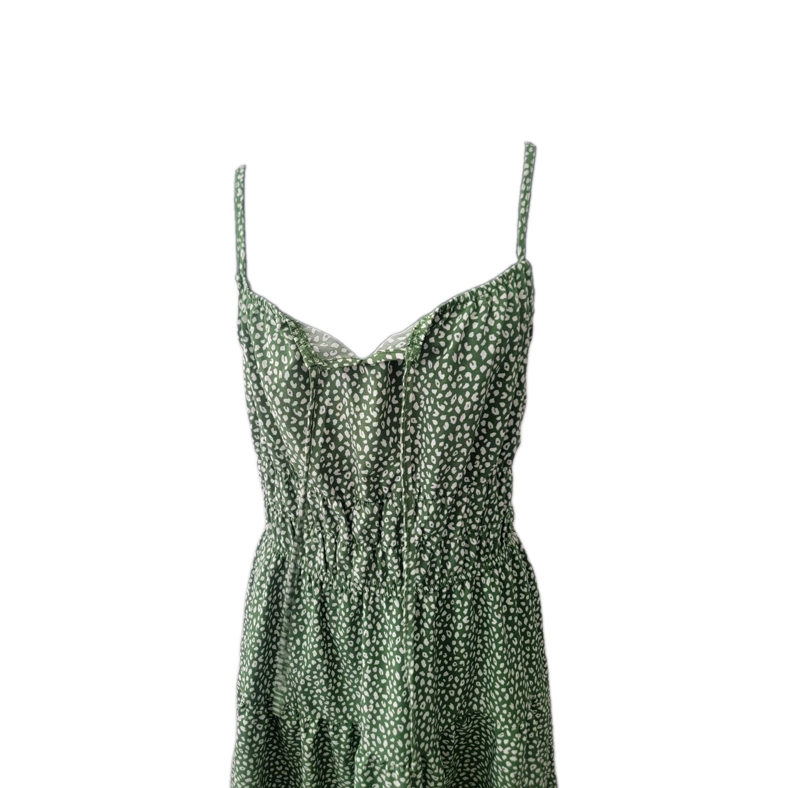 Hesperus Strappy Green Polkadot/Leopard Print Summer Dress Sz Xl New Without Tag
