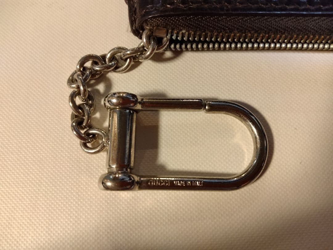 GUCCI Diamante Coin Case with Keyring Dark Brown