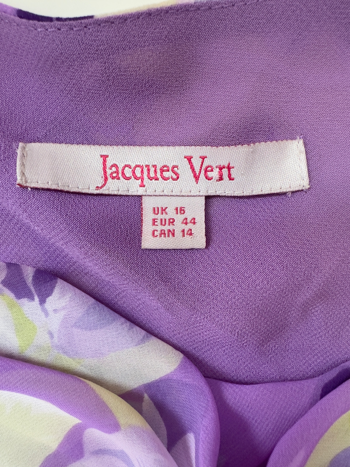 Jacques Vert Blouse Womens UK16 Purple Floral Print Drape Cowl Neck Cottagecore