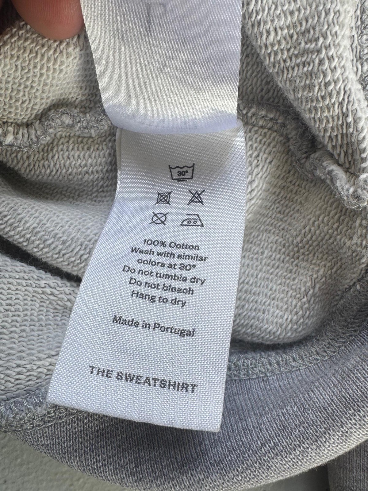 ASKET Sweatshirt Mens Large Gray Crewneck Pullover 100% Cotton Fleece Portugal
